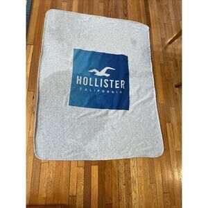 Hollister California Logo Throw Blanket Grey Beach Blanket 59x44” READ